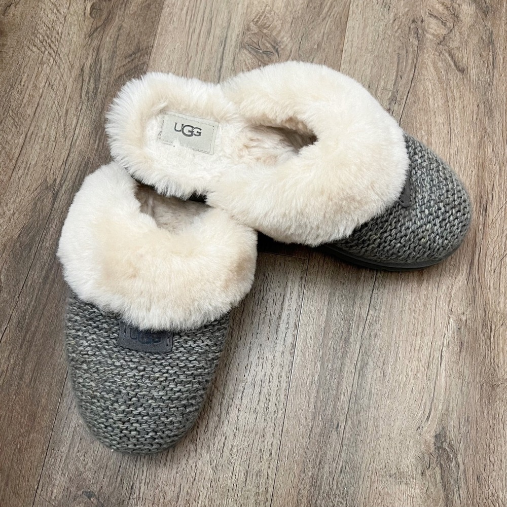 UGG Australia Cozy Knit Slippers in Charcoal Size 10